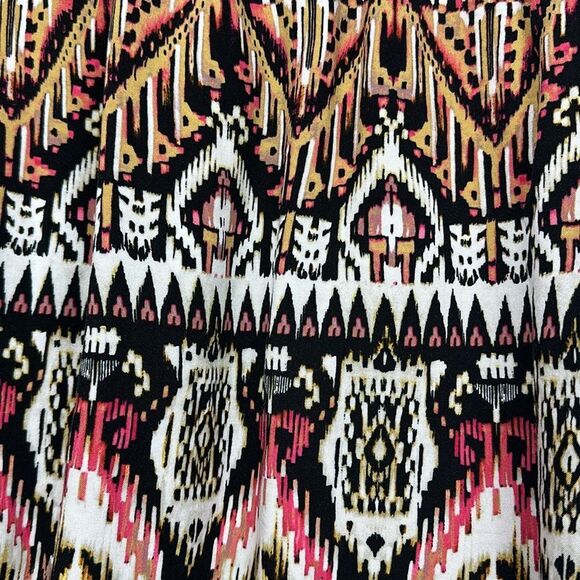 Figueroa Flower Anthropologie Peasant Top Blouse Shirt Crochet Geo Black Pink M - Picture 9 of 10